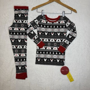 New With Tags Little Sleepies Disney Mickey Fair Isle Pajamas Size 7/8 Unisex